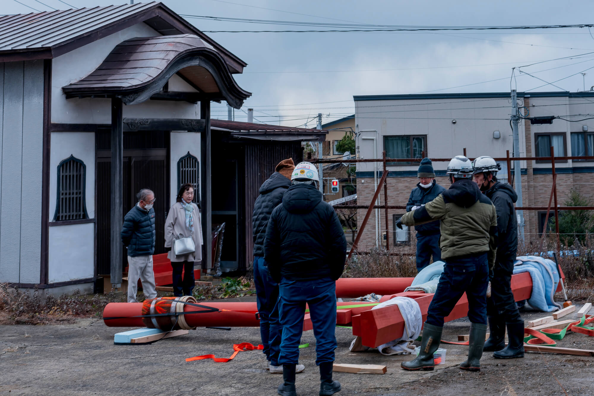 作業の合間の一コマ。