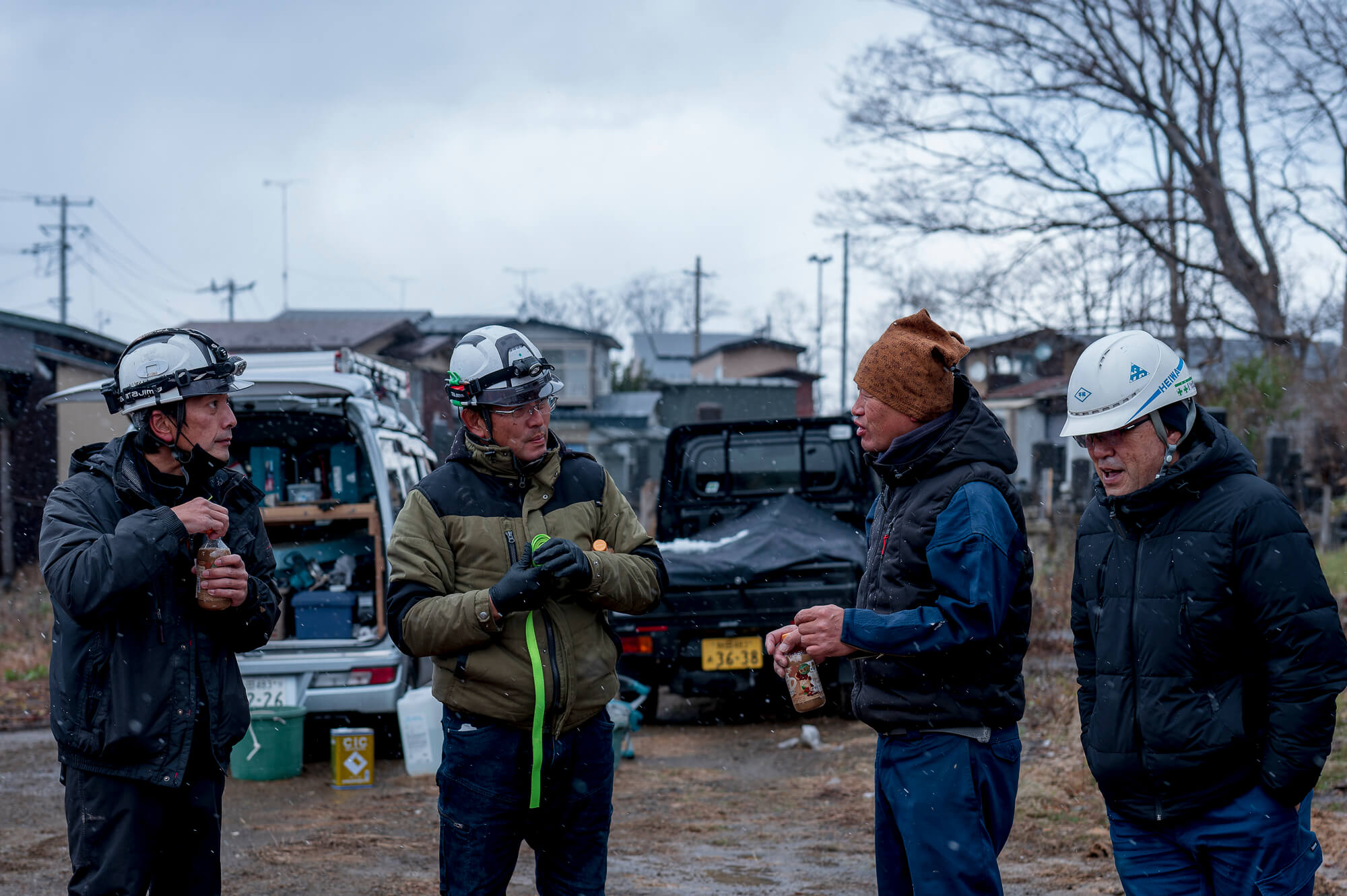 作業の合間の一コマ。